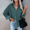 Autumn Corduroy Jacket Woman Long Shirt Women Button Coat s Fashion Overshirt Loose Female 211223