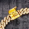 19mm full iced out tunga kubanska kedjor halsband prong inställning halsband mode hip hop smycken mens cubans länk kedja