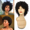 Kisshair Jerry Curl Curta Máquina de Peruca de Cabelo Humano feita Glueless Perucas Bouncy Curly Brazilian Hair Wigs para mulheres