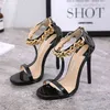 Dress Shoes Woman Pumps Sexy Female Big Size High Heels Round Toe High-Heeled Sandals Gladiator Fashion Metal Chain Ladies 220303