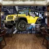 Custom Size 3D Car Through The Wall Paintings Stereo Brick Bar Restaurant Backdrop Decoration Painting Mural Wallpaper