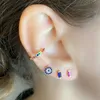 2 * 4mm Single Stone Study Brinco 925 Sterling Prata Birthstone Cor Minimal Classic Daisky Linda Girl Multi Piercing Studs