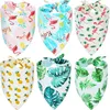 Dog Grooming Summer Triangle Dog Bandana Flamingo Triangle Pet Bibs Reversible Dogs Scarf Adjustable Washable Pets Kerchief