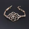 Fashion Dubai Gold Color Sieraden Bloem Kristal Ketting Bracelet Ring Earring Women Italiaanse bruidsaccessoires Sieraden Set7064572