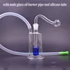 Round Mini Dab Rigs smoking water pipe Bong Thick recycler Bongs ash catcher hookahs Shisha with male glass oil burner pipes and hose