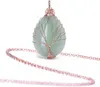 Collana con pendente in opale di ametista a goccia con albero della vita Collana di chakra curativo con pietre preziose avvolte in filo di rame