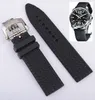 Watch Band In 23mm Rubber Strap Men Watches Stainless Steel Butterfly Buckle high qulaity watchband Fashion Reloj