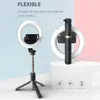 Bezprzewodowy Kompatybilny Bluetooth Selfie Stick Mobile Telefon Uchwyt Składany Ręczny Remote Lazys Trypit migawki z LED Kształtownik Anti-Shake Photography Light