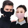 6 colors 2 in 1 Unisex Mouth Muffle Fashion Earmuffs Masks dustproof face mask Outdoor Winter Warm Windproof Half Mask GXY014