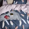 Svetanya Silkly Egyptisk Bomull Sängkläder Uttryckt Sängkläder King Queen Double Size T200706