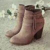 Ladies Boot Winter Flock Plush Theple Nonslip Fashion Bandage Cross Tireed Женские короткие ботинки женски