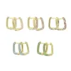 Высочайшее качество, женские модные маленькие серьги-кольца с фианитами, элегантные массивные серьги золотого цвета, радужные серьги-обнимашки для девочек, свадебные украшения Gif2660