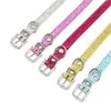 Collare per animali regolabile rosa con strass Collare per cani per gatti Decorazione in pelle Collana di diamanti di lusso per cani di piccola taglia2919142