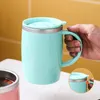 500ml Stainless Steel Coffee Mugs Double-layer Heat-insulating Japanese Style Office Milk Tea Mug with Lids seaway RRA111766