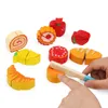 Dropshipping Simulation BBQ Set De Découpe Jouets En Bois Pour Enfants Supermarché Caisse Enregistreuse Fruits / Dessert Cuisine Jouets Éducatifs LJ201009