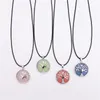 Diameter 27mm natuurlijke edelsteen hangers roze kwarts wit kristal lapis lazuli tijgeroog opaal ketting