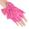 Five Fingers Gloves Women Bowknot Rivet Stage Performance Leather Half Finger Fashion Sexy Personality Female Nightclub Hip Hop7819495344