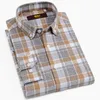 Chemises à carreaux en flanelle brossée pour hommes 100% coton décontracté à manches longues coupe standard chemise à col boutonné en vichy 201026