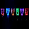 6Pcs/lot Water Liquid Activated Flashing Wine Champagne Flute Glasses Light-up Cups Bar Accessories Kitchen Decorations Supplies