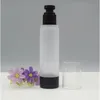 100ml Airless Bottle Black Pump Bottom Clear Deks Frosted Body Lotion / Emulsion / Foundation / Essence / Oil / Serum Cosmetic Container