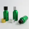 Perfume amostra tubos essenciais óleo e líquido frasco recarregável tinta vazia recipiente verde 20ml com tampas de alumínio x500