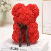 Decoratieve bloemenkransen 40 cm teddybeer van Rose kunstmatige PE voor vrouwen Valentijnsdag bruiloft kerstcadeau doos huisdecoratie7403779