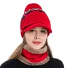 Beanie/Skull Caps 3 In 1 Winter Beanie Hat Scarf Mask Set Warm Knitted Cap With Circle Soft Knit For Women Outdoor Set1