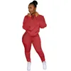 Fall Vinter Kvinnor Tracksuits 2XL Långärmad Sweatsuits Pullover Hoodie Sweatpants Two Piece Set Workout Sportkläder Aktivt Slitage Solid Outfits Partihandel 5813