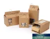 Tea Packaging Cardboard Kraft Paper Bag,Clear Window Box for Cake Cookie Food Storage Standing