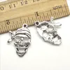 Lot 100pcs Skull head Antique Silver Charms Pendants Retro Jewelry Making DIY Alloy Tibetan silver Pendant For Bracelet Earrings 27*19mm