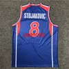 Retour Peja Stojakovic # 8 Serbie Jugoslavija maillot de pays PERSONNALISÉ n'importe quel nom numéro 4XL 5xl 6XL maillot