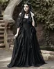 Vintage Victorian Gothic Black Wedding Dress Lace Off Shoulder Bridal Gowns Sweetheart Floor Length Garden Vestidos De Novia Robes De Mariage Bride Dresses