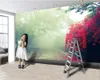 3d обои Гостиная 3d обои Mural Красный цветок Мечта лесной Romantic пейзаж Современные украшения 3d обои