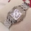 سوار جديد عالي الجودة أزياء نسائية الساعات 18K الذهب الكوارتز wristswatch الفولاذ المقاوم للصدأ الفولاذ المقاوم المقاوم للصدأ فستان مربع مربع هدية deliv229l