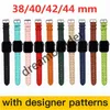 Mode klockband Klockarmband för 41 mm 45 mm 42 mm 38 mm 40 mm 44 mm iwatch 2 3 4 5 6 7 band designer Läderremmar Armband Fashion Stripes dghh