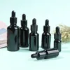 Essential Oil Black Glass Dropper Bottles Empty Euro Black Cap Refillable for Oils Travel