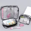 1 pièces sac de maquillage Transparent femmes cosmétique PVC organisateur de voyage clair trousse de beauté lavage de toilette stockage étanche 220218