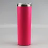 20oz skinny tumbler with rim 20oz powder coated stainless steel skinny cup with lid straw vacuum insulated coffee mug water bottle 20colors