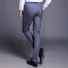 Moda nueva alta calidad algodón hombres pantalones rectos primavera y verano largo masculino clásico negocios casual pantalones de longitud completa mediados 201125