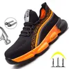 Novos tênis de design para Botas de Segurança de Trabalho de Dedo de Aço Homens Construção Indestrutível Respirável Masculino Sapatos Y200915