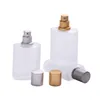 30 50ml Frosted Clear Glass Spray Perfume Bottle Glass Flat Square Atomizer Sprayer Refillable Bottles Empty