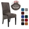 Velours XL Taille Long Back Chair Cover Spandex Dining Chair Slipcover Grand Élastique Stretch Case pour Chaise Cuisine Banquet Mariage 201119