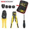 NEWACALOX Pince à dénuder multifonction Kit d'outils de borne auto-ajustable Pince à sertir Pince à sertir multi-fils Pince à visser Set Y200321