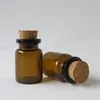 1000/lot 6ml Amber Glass Bottle with cork lid 1/4oz brown small sample Vials 22*35*12.5mm stopper glass container