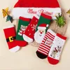 US Stock, DHL Bomull Vår Vinter Höst Baby Girls Boys Kids Socks Barn Striped Terry Snowflake Elk Santa Claus Christmas Bear FY7308