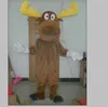 2019 Factory Hot the Head Brown Moose Mascot Costume Chrias för vuxen att bära