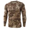 NOWOŚĆ Outdoor Quick Dry T Shirt Men Taktyczne Kamuflaż Długie rękaw okrągły szyja sportowa armia Tshirt Camo Funny 3d Tshirt12136472