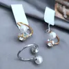 T GG SETS Pearl Earrings Rings sets Crystal Ear Studs OpenDend Rings