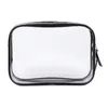 200pcs Cosmetic Bags Women PVC Transparent Waterproof Plain Candy Edage Square Travel Storage Bag