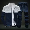 Yeni Erkekler Setleri Moda Spor Takım Elbise Marka Patchwork Fermuar Kazak + Sweatpants Erkek Giyim 2 Parça Setleri Ince Tracksuit 201124